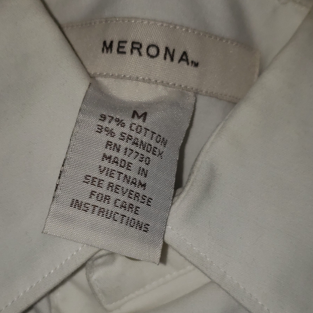 Merona White Cotton Blend Shirt